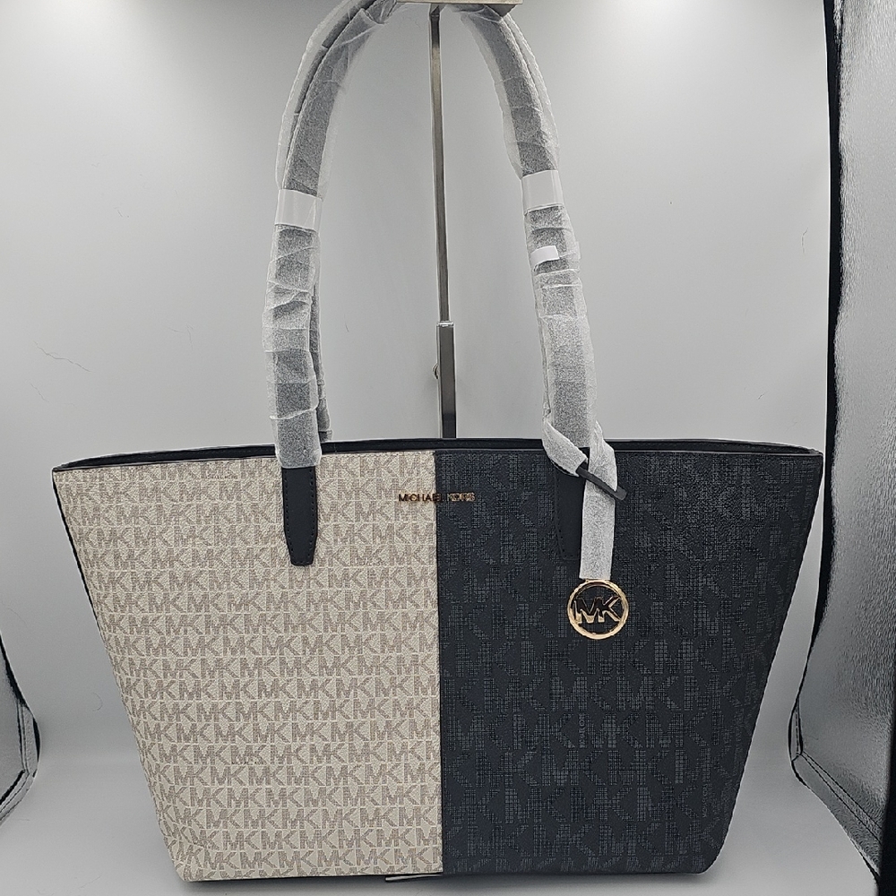 Michael Kors Two-Tone Black and Cream Tote